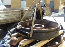 Демонтаж и упаковка крышек газовых котлов. Вес 1500кг и 1300кг